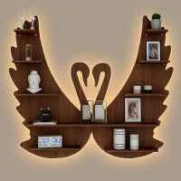 Wooden Backlit Wall Shelf