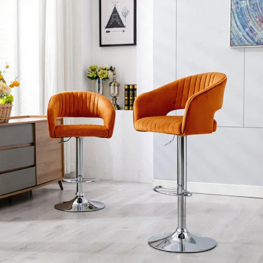 Plush Feel Velvet Adjustable Bar Stool / Long Chair