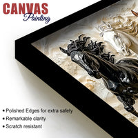3D Art Auspicious Canvas wall Painting of Seven Running Horses
