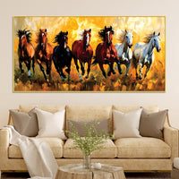 3D Art Seven Majestic Horses Canvas wall Painting