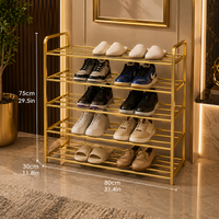 5 Layer Metal Shoe Rack Large Capacity Shoe Cabinet