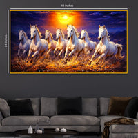7 Horse for Wealth Success Luxury Crystal Glass Painting