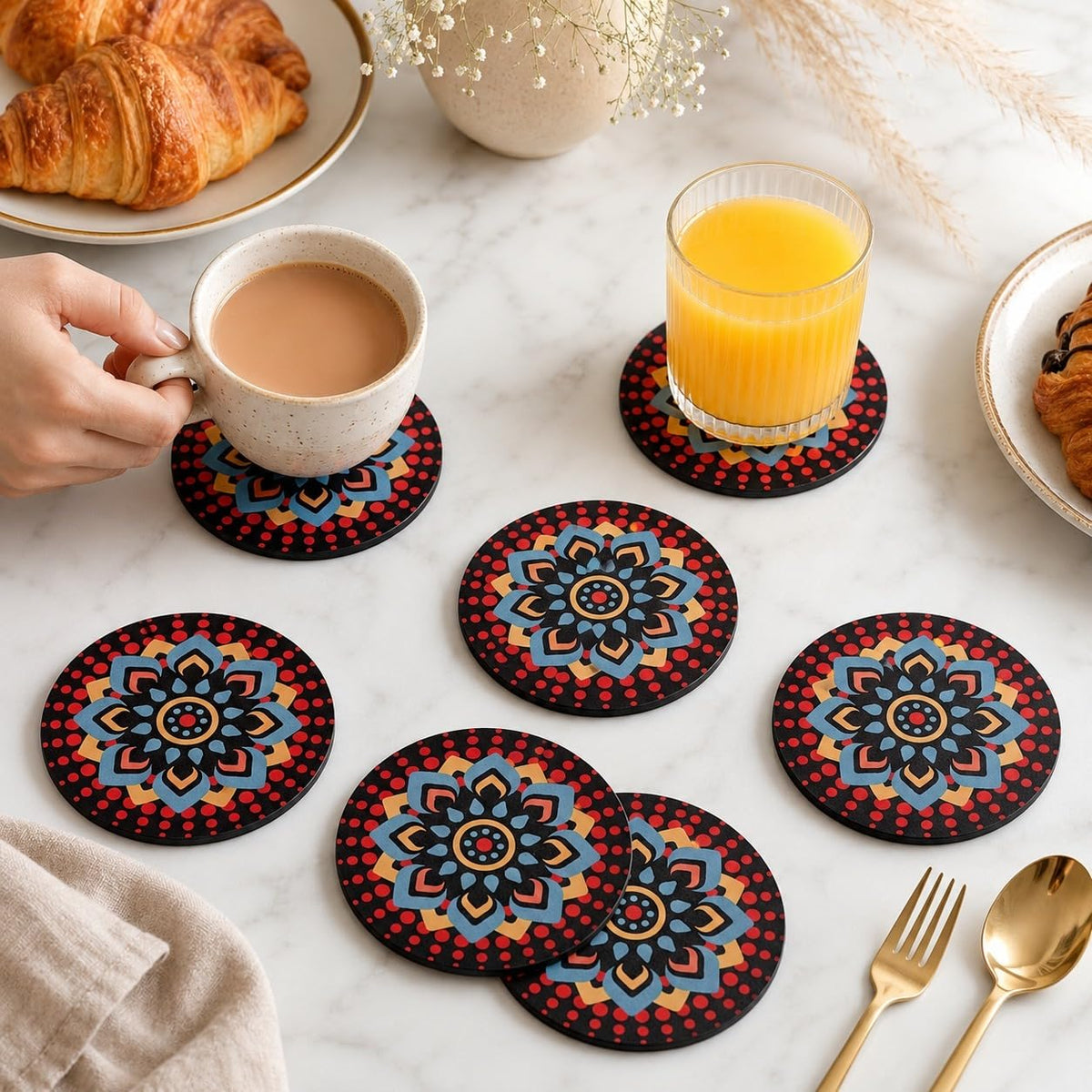 Stylish Tea Coaster Set for Dining Table
