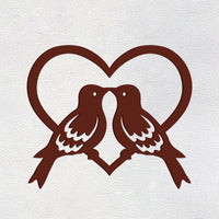 Beautiful Two Birds in Heart Design Premium Quality Wooden Wall Hanging