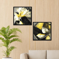 Beautiful White Flower Wall Painting of 2 Pieces Floating Frame