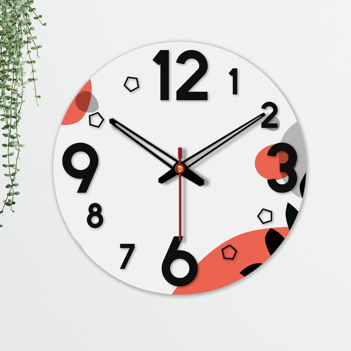 Color Spots Printed Wooden Wall Clock