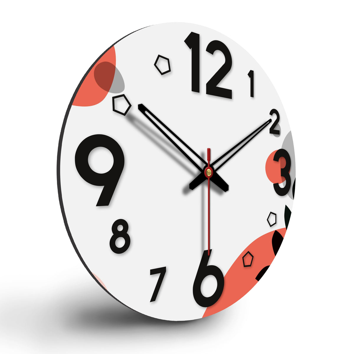 Color Spots Printed Wooden Wall Clock