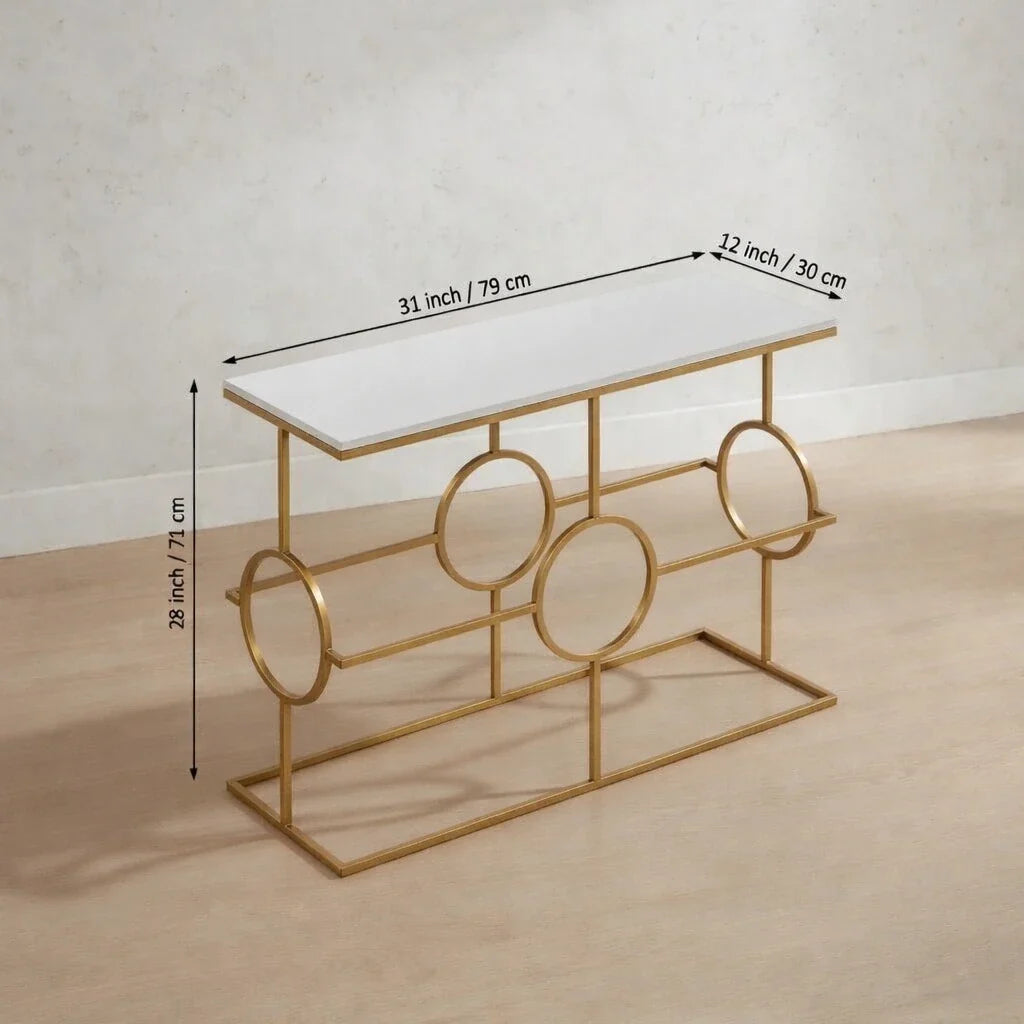 Contemporary Console Table in Geometric Pattern Design