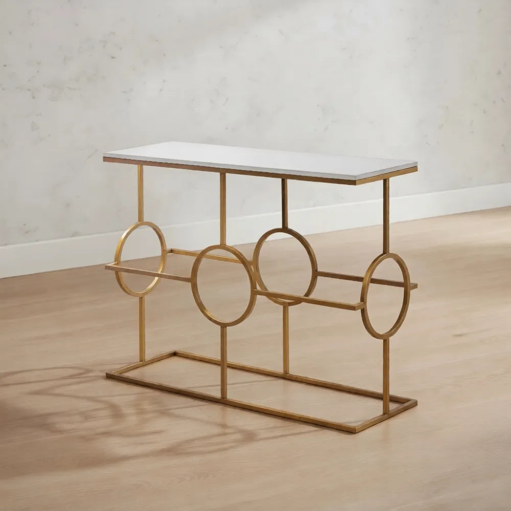 Contemporary Console Table in Geometric Pattern Design