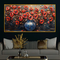 Designer Sparkling Floral Vase Crystal Glass Wall Painting for Modern Interior Décor