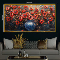 Designer Sparkling Floral Vase Crystal Glass Wall Painting for Modern Interior Décor