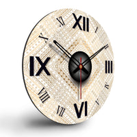 Detailed Golden Pattern Wooden Wall Clock