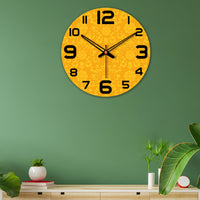 Floral Pattern Wooden Wall Clock