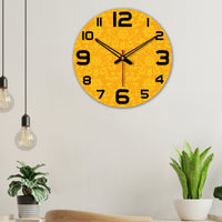 Floral Pattern Wooden Wall Clock