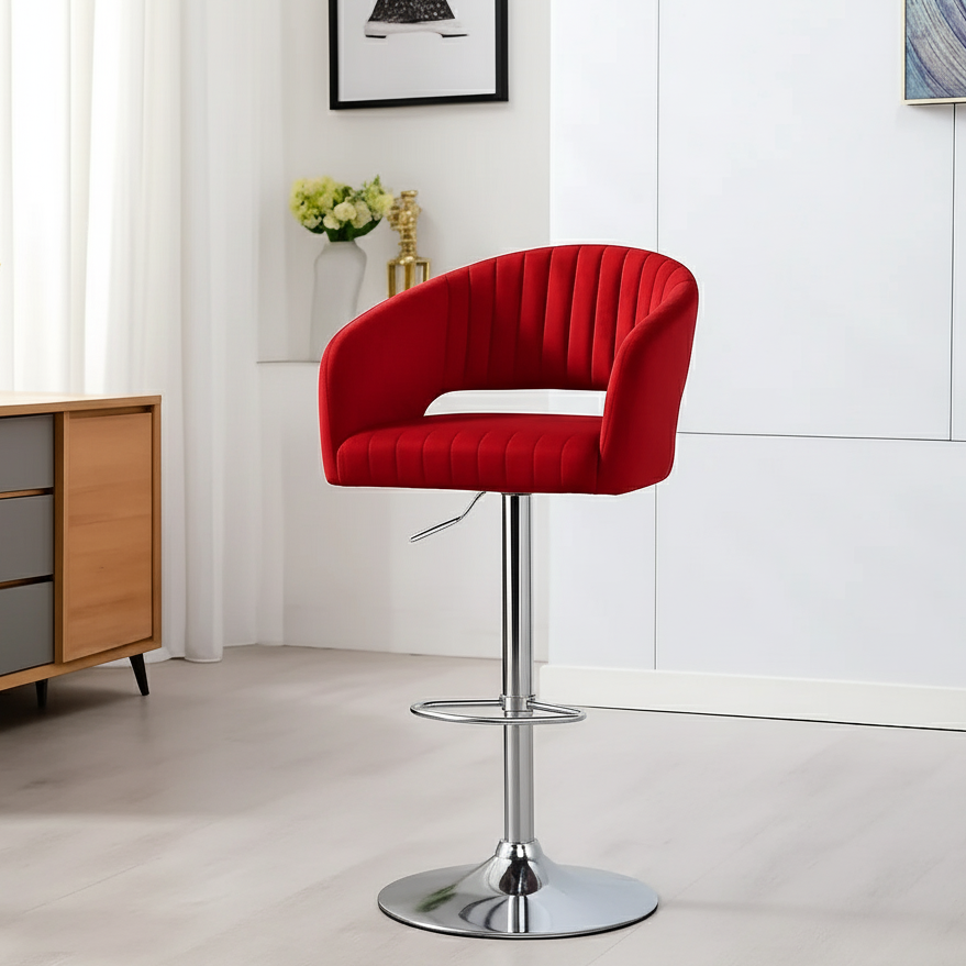 Plush Feel Velvet Adjustable Bar Stool / Long Chair