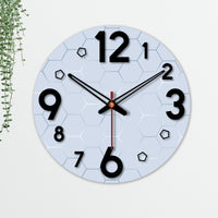 Geometric Hexagon Pattern Wooden Wall Clock