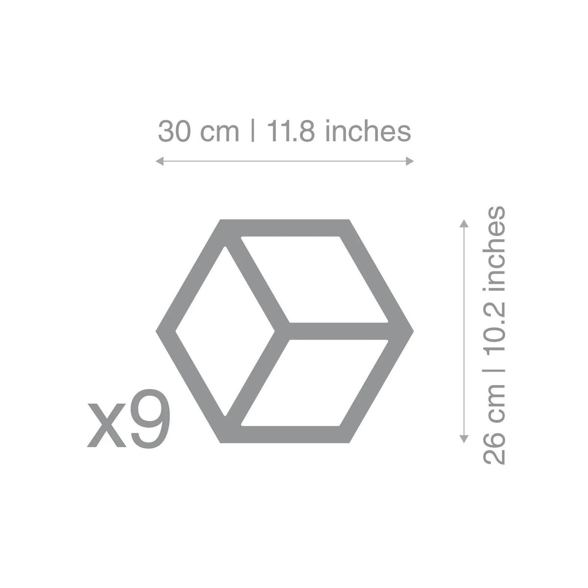 Geometric Hexagon Wall Mirror | 3D Cube Decorative Mirror Set