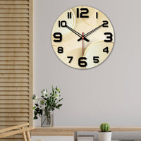 Geometrical Round Shape Pattern Wooden Wall Clock