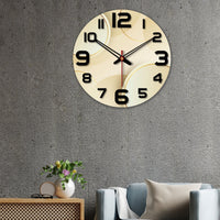 Geometrical Round Shape Pattern Wooden Wall Clock