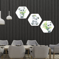 Premium 3 Pieces Hexagon Painting of Baby Panda