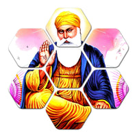 Hexagon Painting of Waheguru Ji Set of 7