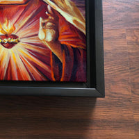Jesus Christ and Mary Wall Painting of 2 Pieces Floating Frame