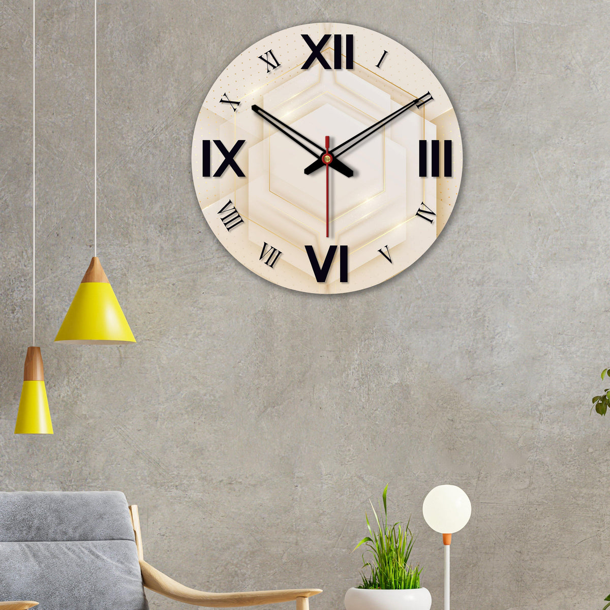 Layers of Hexagon Wooden Wall Clock