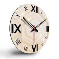 Layers of Hexagon Wooden Wall Clock