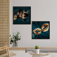 Lily Flower Canvas Wall Painting of 2 Pieces Floating Frame