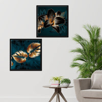 Lily Flower Canvas Wall Painting of 2 Pieces Floating Frame