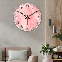 Lily Flower Printed Wooden Wall Clock For Living Room