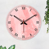 Lily Flower Printed Wooden Wall Clock For Living Room