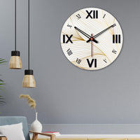 Line Waves Wooden Wall Clock For Living Room