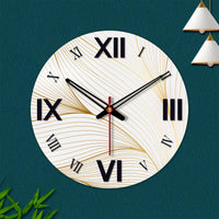 Line Waves Wooden Wall Clock For Living Room