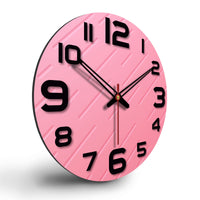 Lines on Pink Print Wooden Wall Clock