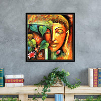 Lord Buddha Floating Canvas Wall Painting Frame