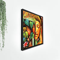 Lord Buddha Floating Canvas Wall Painting Frame