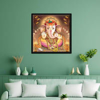 Lord Ganesha Floating Canvas Wall Painting Frame