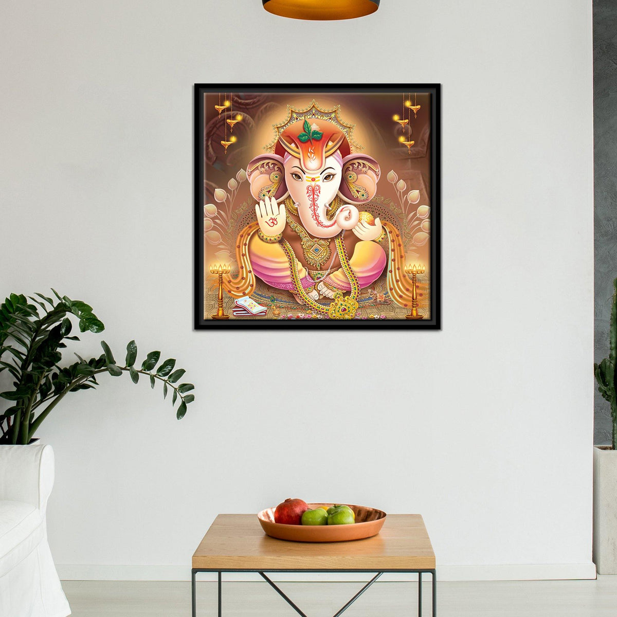 Lord Ganesha Floating Canvas Wall Painting Frame