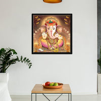 Lord Ganesha Floating Canvas Wall Painting Frame