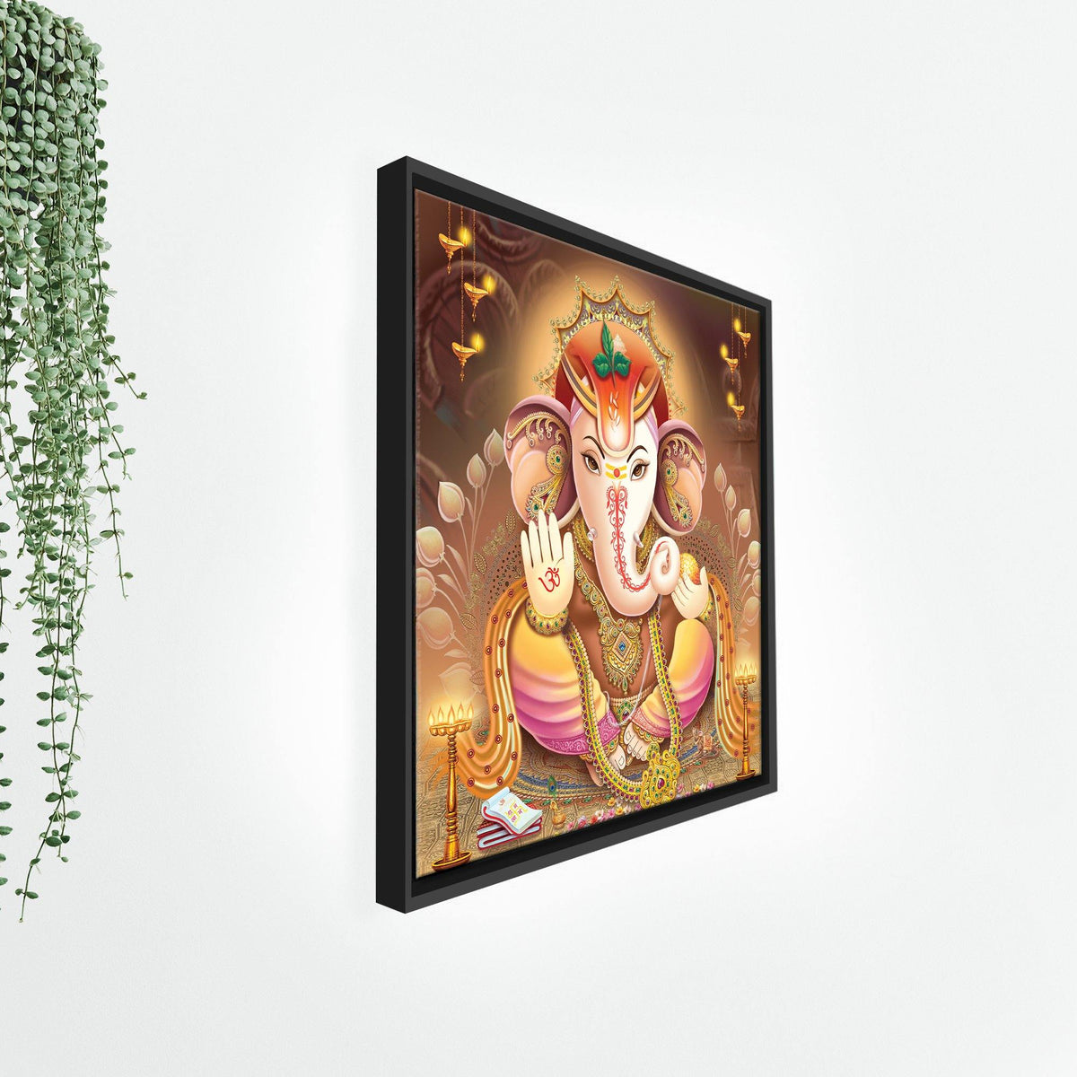Lord Ganesha Floating Canvas Wall Painting Frame