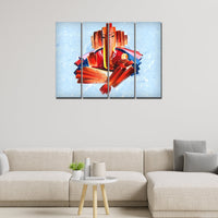 Lord Ganesha Modern Art Canvas Wall Painting Set of 4