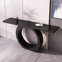 Modern Black Console Table with Circle Base