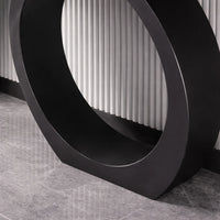 Modern Black Console Table with Circle Base
