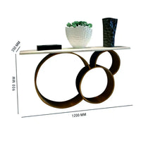Luxury Marble Console Table with Gold Circle Base