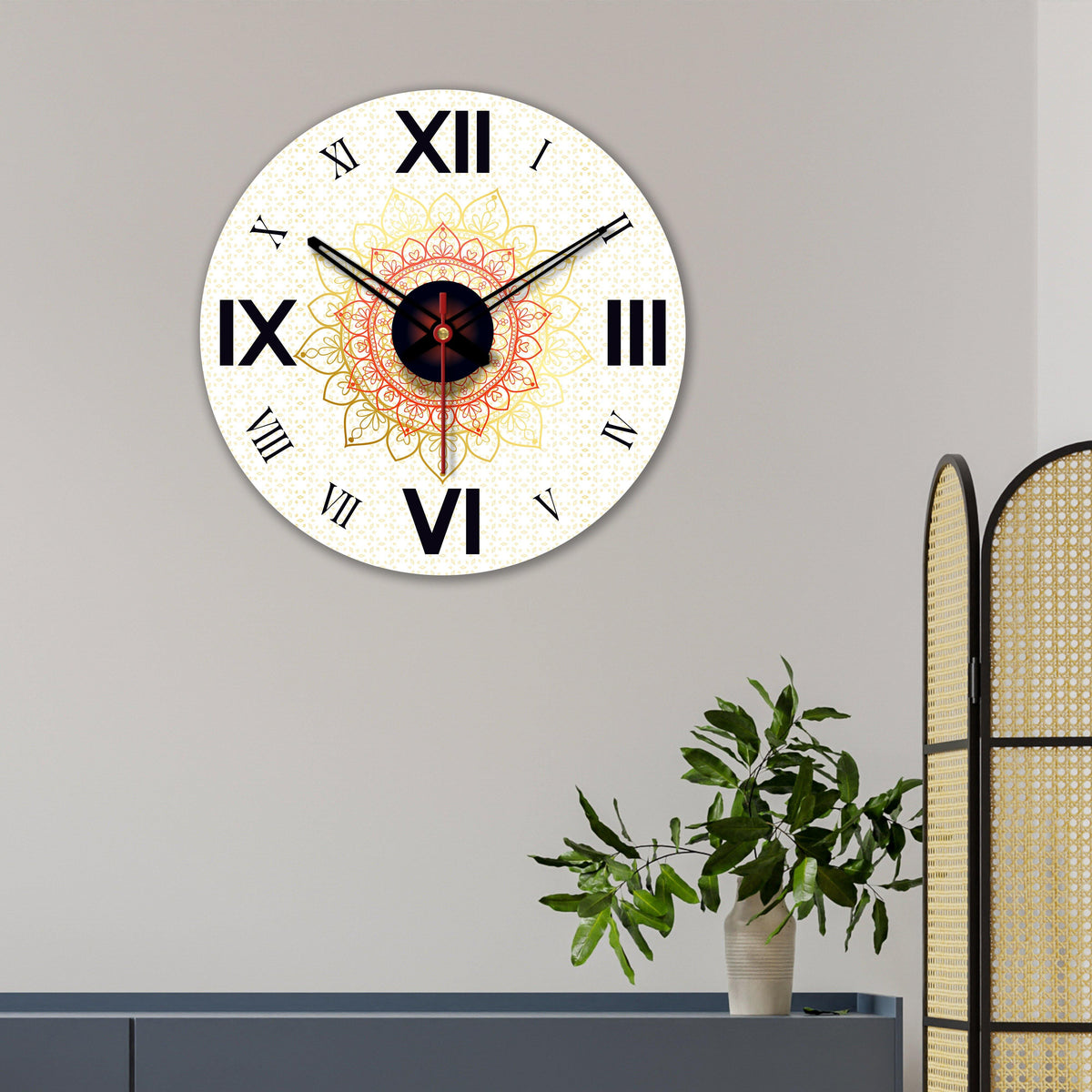 Mandala Pattern Design Wooden Wall Clock
