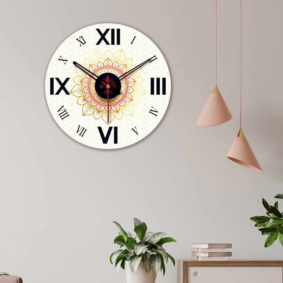 Mandala Pattern Design Wooden Wall Clock