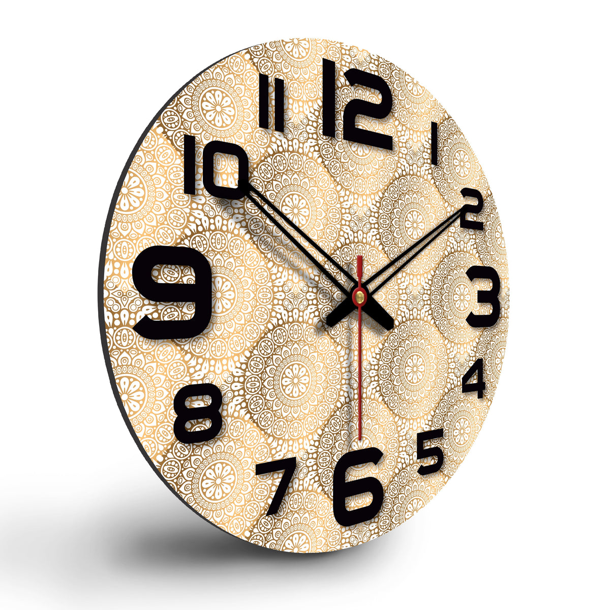 Mandala Pattern Printed Wooden Wall Clock