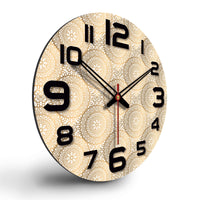 Mandala Pattern Printed Wooden Wall Clock