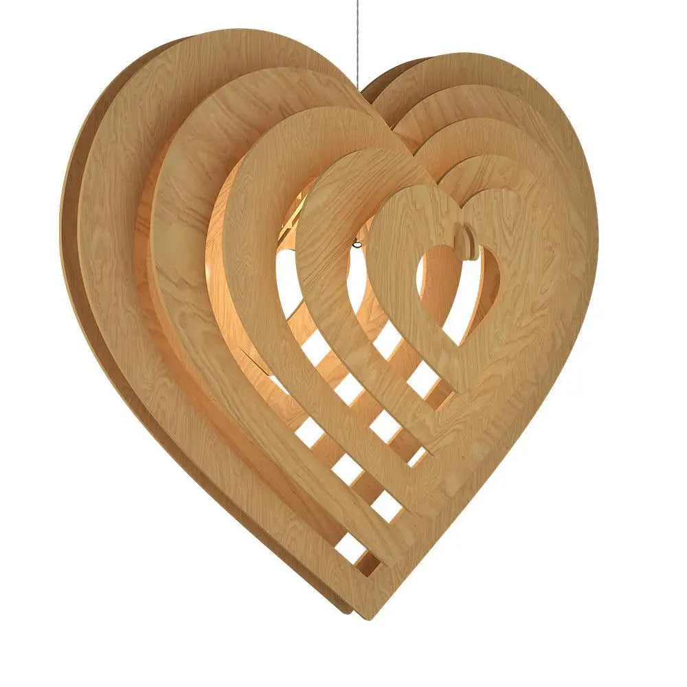 Modern Design Heart Shape Wooden Ceiling Lamp For Home Decoration, Living Room